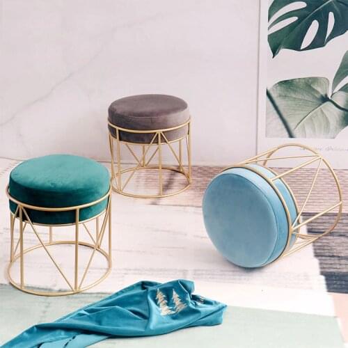 Concise Household Leisure Time Chair Beautiful First Makeup Stool Ins Iron Wind A Living Room Originality Small Round Stool