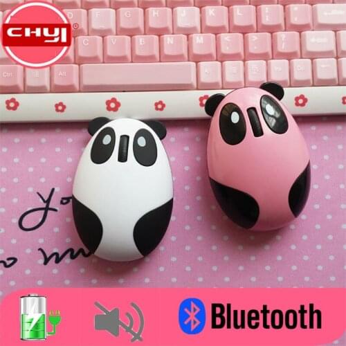 CHYI Cute Bluetooth Wireless Mouse Rechargeable Mini Panda Optical Computer Mause 3D Cartoon Silent Mouse For Kids Gifts For PC