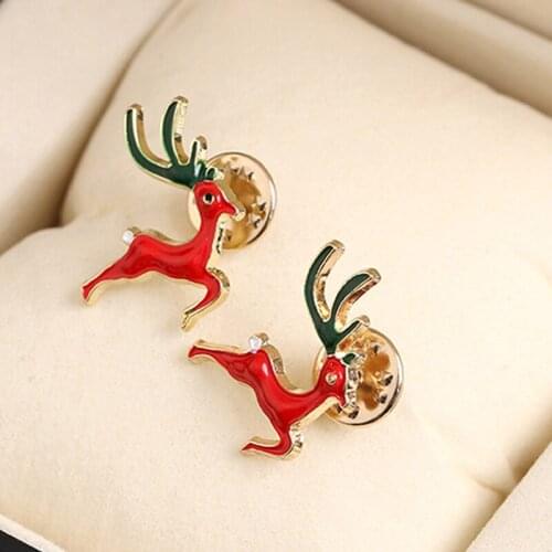 Cute Reindeer Brooch Mini Christmas Elk Brooch Suit Lapel Pin for Sweater Coat Fashion Jewelry Accessories Wholesale