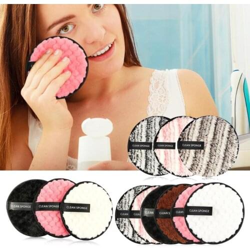 3pcs/6pcs Soft Microfiber Cosmetic Puff Cloth Pad Set Reusable Makeup Remover Cotton Pad Face Cleansing Washing Cosmetic Tools