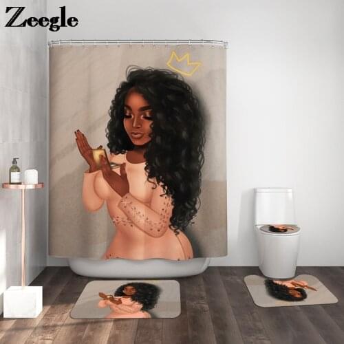 Bath Mat and Waterproof Shower Curtain Set Micorfiber Bathroom Carpet Rug Home Decor Toilet Mat Anti-Slip Floor Mat for Bathroom