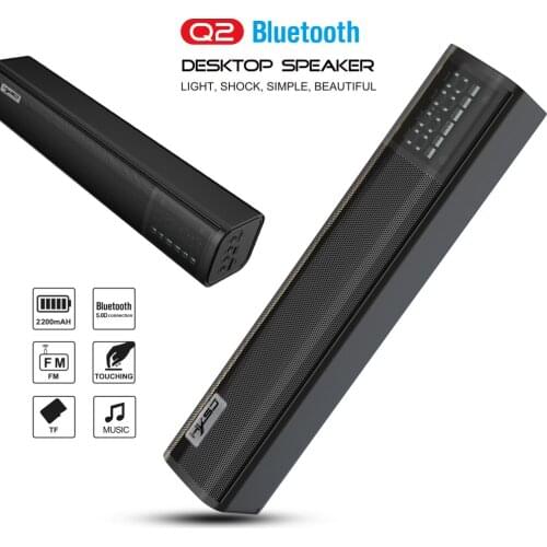 New Bluetooth 5.0 Bluetooth Audio 10W Power Built-in 2200 mAh Battery Strip Sound Black Speaker Support TF Card Player