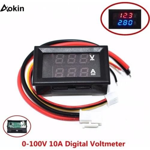 DC 0-100V 10A Digital Voltmeter Ammeter Dual Display Voltage Detector Current Meter Panel Amp Volt Gauge