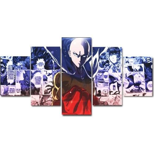 One Punch Man Saitama Colorful Anime Art Prints Poster for Home Decoration,No Frame,5Pcs