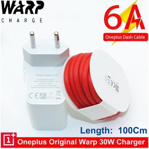 Original for OnePlus 7T Pro 30W Warp Charger 6A Type-C Cable Dash Charge Fast Charging Adapter For One Plus 8 7 6T 1+6 3T 1+5T