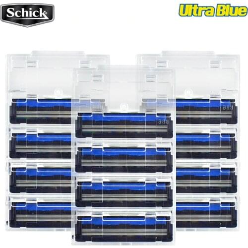 12 blades/lot Original Schick Ultra Blue razor blades For all Schick Ultra razors replacement man shaver