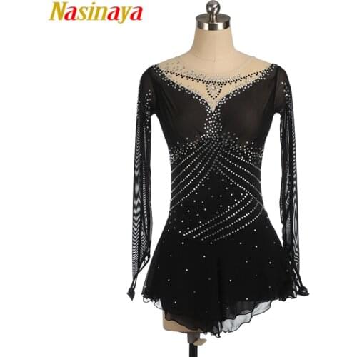 Nasinaya Figure Skating Dress Customized Competition Ice Skating Skirt for Girl Women Kids Performance Rhinestones Distinctive