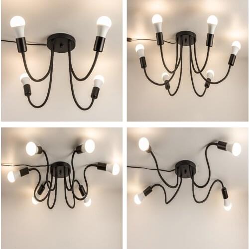 LED Ceiling Lights for Living Room 48W 72W Bendable Soft Tube Design Lighting Bedroom Decoration Chandelier Light adjustable