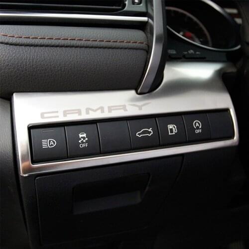 Car Interior Front Headlight Decoration Frame Switch Trim Control Panel Cover for Camry 2018 2019 accessories styling