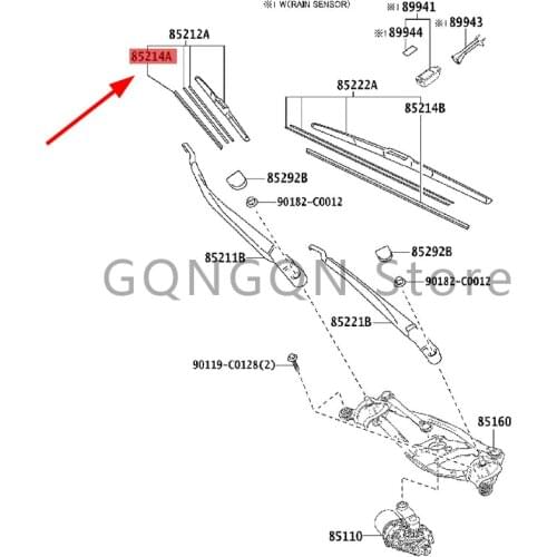 CAR Right Wiper Rubber Strip 2012- 2019 Toy ot aCOR OLL A (CHINA) AUR IS (UKP) LEV IN/HYB RID Right Wiper Rubber Strip