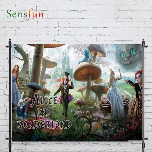 LEVOO New Photo Backdrop Alice Wonderland Dream Child Birthday Background Nature Photocall Photo Studio Shoot Prop