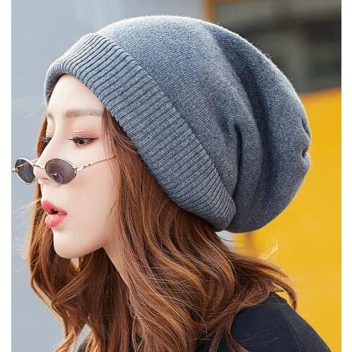Autumn and Winter Thick Soft Solid Color All-match Wool Hat Fashion Men and Women Curling Casual Street Warm Knitted Hat