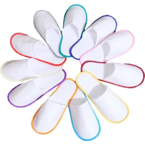 Pairs Spa Hotel Guest Slippers Open Toe Disposable Slippers For Women Men White Colorful Home Guest Hotel Accessories amicably