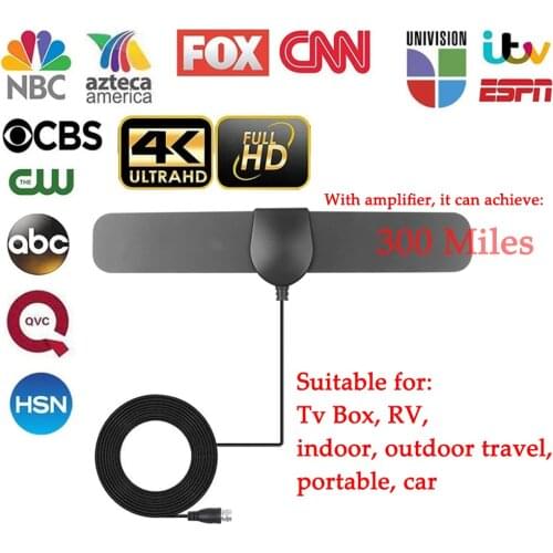 80 Miles HDTV Indoor TV Antenna High Gain 20dBi Aerial DVB-T2 Digital Amplifier Indoor Digital TV Antenna
