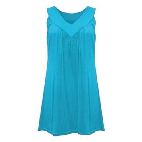 Womens V-neck sleeveless pleated casual top Vest Shirt