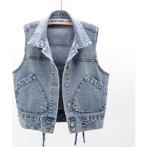 Vests Waistcoats Women Denim Coat Loose Vintage Basic Cool Street Jacket Students Korean Easy-match Cargo Sleeveless Jackets