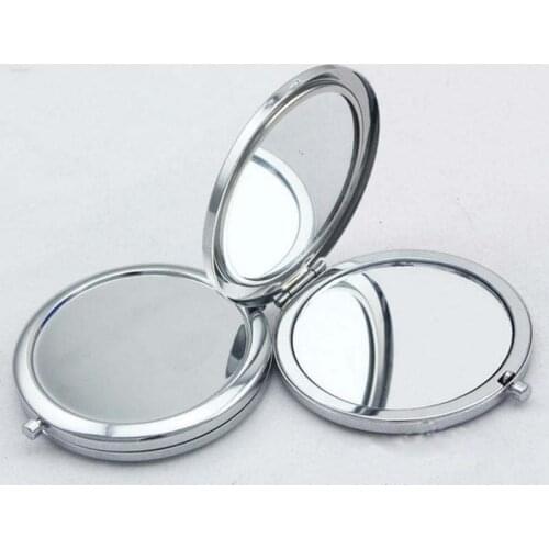 10Pcs Circle Blank Compact Mirror Silver Makeup Mirror - Free Shipping