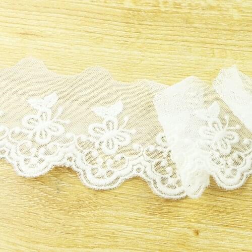 2 yards 10cm Black Lace Trim Applique Cord Lace Fabric Sewing Accessories High Quality COTTON LACE 1235
