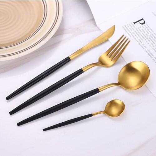 304 stainless steel chopsticks Portugal tableware knife fork spoon suit western restaurant steak knife fork spoon