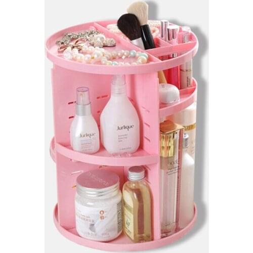 360 Fashion-degree Rotating Makeup Organizer Brush Holder Jewelry Case Cosmetic Storage Box Shelf Holder Sponge Holder