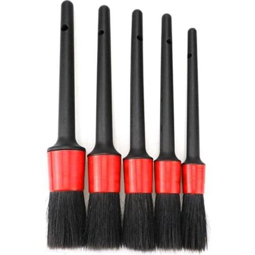 5 PCs Plastic Round Brush Beauty Detail Brush Gap Brush Car Wash Cleaning Small Brush Car Wash Brush