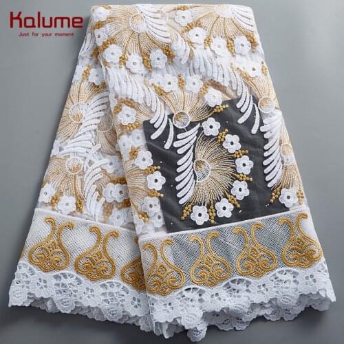 Kalume African Lace Fabric Diy Dress French Tulle Laces Fabric High Quality Nigerian Lace Fabric For Dresses Wedding F2382