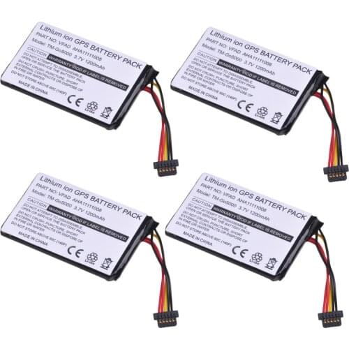 4 Pcs 1200mAh GPS Battery AHA11111008 VFAD Battery for TomTom 4FL50 4FL60 Go 5000 GO 5100 Go 6000 GO 6100 PRO TRUCK 525