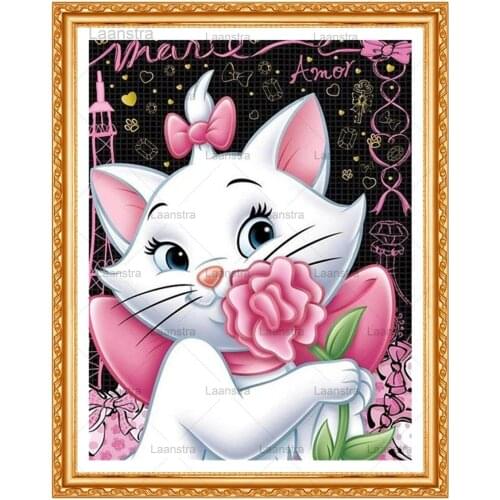 Diamant Painting 5D Diy Diamond Painting Cartoon Full Square Rhinestone Diamond Embroidery Cross-Stitch Kits Cat
