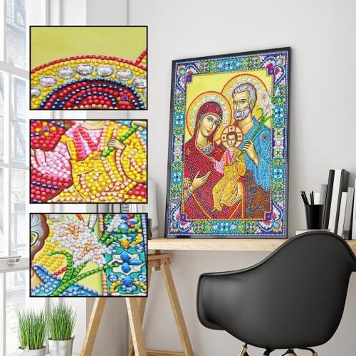 5D crystal special-shaped diamond painting DIY diamond embroidery home decoration diamond mosaic religious figure gift