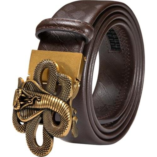 Black Blue Brown Red White Green Navy Tan Orange Leather Mens Belts Gold Eagle Automatic Ratchet Buckle Men Belt Waist Strap Big