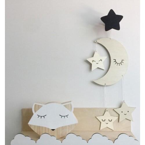 Nordic Style Wooden Ornaments Wooden Beads Wall Hanging Accessories Tassel Pendant Childrens Room Decoration