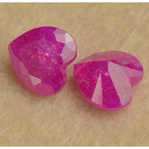 Hot Sale 2*2~15*15mm Dyed Ice Stone B2 Deep Rose Heart Shape Cut Synthetic Cubic Zirconia Stone Loose CZ Gems For Jewelry DIY