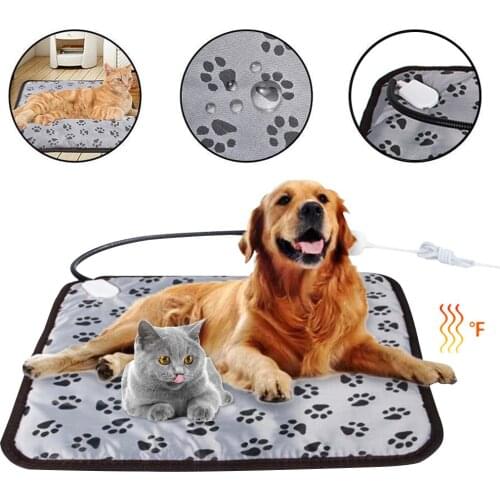 Pet Dog Cat Winter Warm Electric Heated Pad Mat Carpet For Animals Pet Waterproof Plush Bed Blanket Heater Carpet Heating Pad