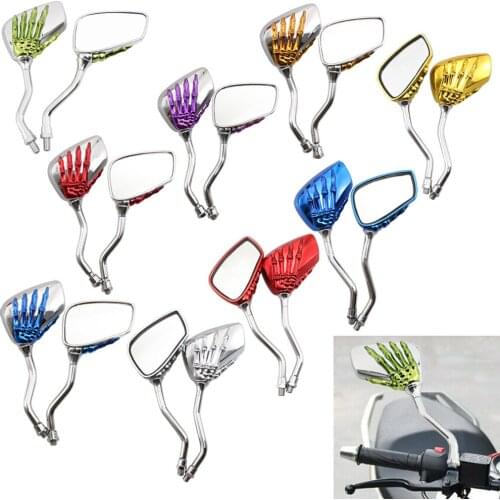 Motorcycle Skeleton Skull Hand Claws Rearview Side Mirrors for street bike cruiser chopper electric E-Bike Dirt bike
