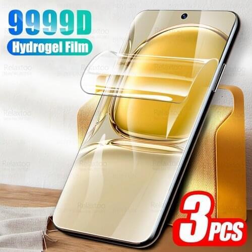 3pcs Full Curved Hydrogel Soft Film For Huawei P50 Pro 2021 On Huawey Hauwei P 50 P50Pro Protective Screen Protector Not Glass