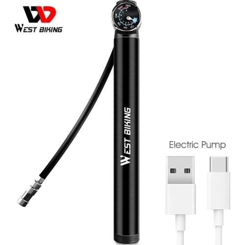 12.8V 120PSI Smart Electric Bicycle Pump With Hose Pressure Gauge USB Rechargeable MTB Road Bike Tire Air Pump Cycling Inflator