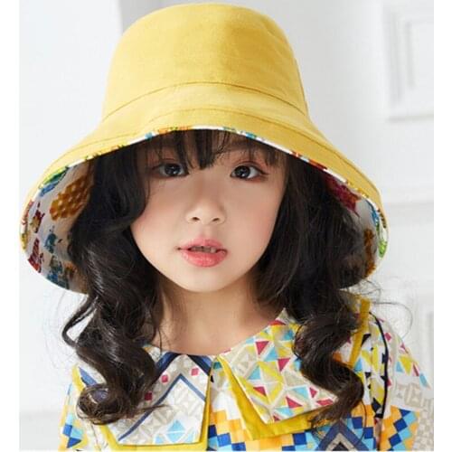 New Fashion Baby Sun Hat Spring Summer Boys Caps Bucket Hats for Girls cotton baby basin hat Cartoon Cap for Kids Sun Hat Caps