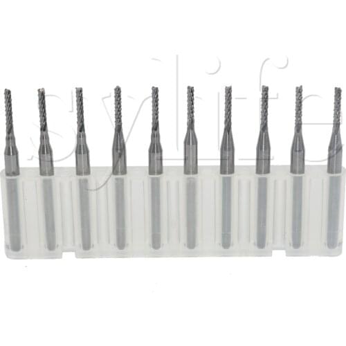 New A set of 1.5mm Tungsten Steel Carbide PCB End Mill CNC / PCB Milling Machine