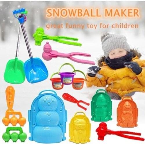 5 Style Animal Cat Penguin Snowball Maker Clip Snowman Bomb Children Winter Snow Sand Mold Tool Creative Outdoor Fun Sports Tool