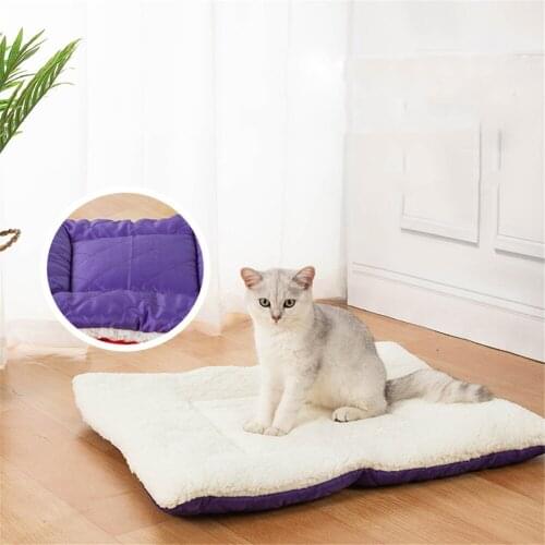 Plush Dog Bed Mat Thicken Cat Puppy Blanket Soft Pet Sleeping Pad Winter Warm Puppy Sofa Cushion Home Pets Rug