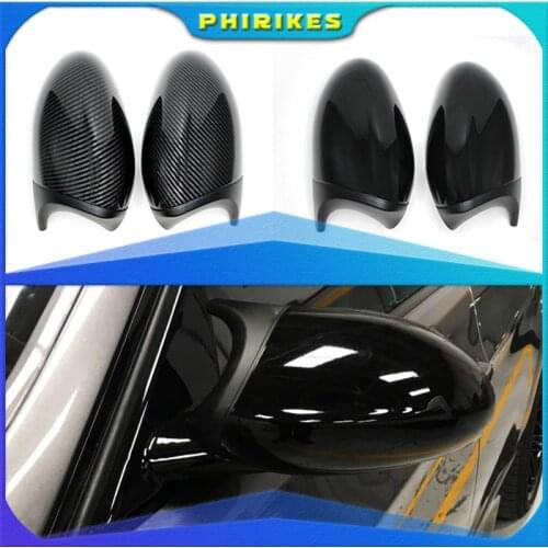 For BMW 1 3 Series E81 E82 E87 E88 E90 E91 E92 E93 Side Wing Gloss Black Mirror Cover Cap Rearview Mirror Shell Car Accessories