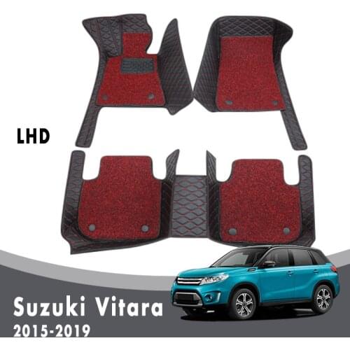 Luxury Double Layer Wire Loop For Suzuki Vitara Escudo LY 2019 2018 2017 2016 2015 Car Floor Mats Carpets Leather Custom Auto