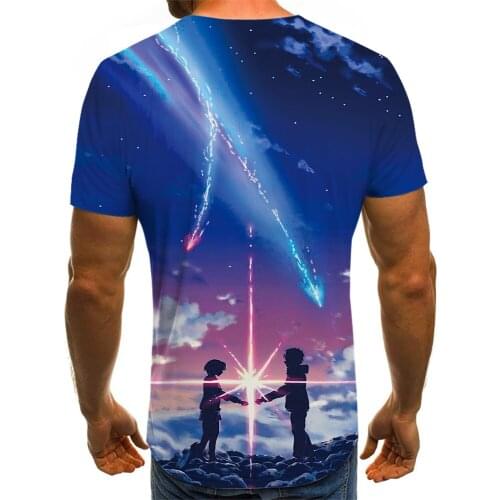 The most fashionable boys and girls' cute 3D T-shirt in 2021 summer, space, planet,Aurora, starry sky、anime、Top Aesthetics、Retro