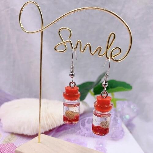 2021 New Shell Glass BottleShe Long Pendant Earrings Quality Drop Earrings for Girls Women Children Birthday Gift Lovely Jewelry
