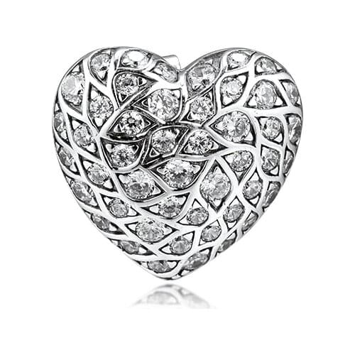 Sparkling Pattern Heart Single Earring 925 Sterling Silver Jewelry For Woman Make up Fashion Female Earrings Party Jewelry