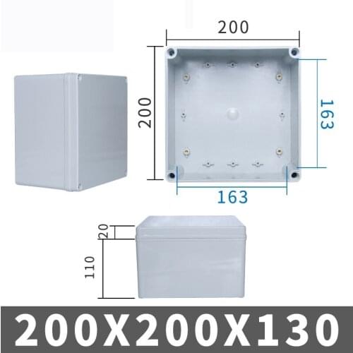 High-end Quality IP67 Waterproof DIY Electrical Junction Box ABS plastic Enclosure Case Outdoor Distribution box 200*200*130mm