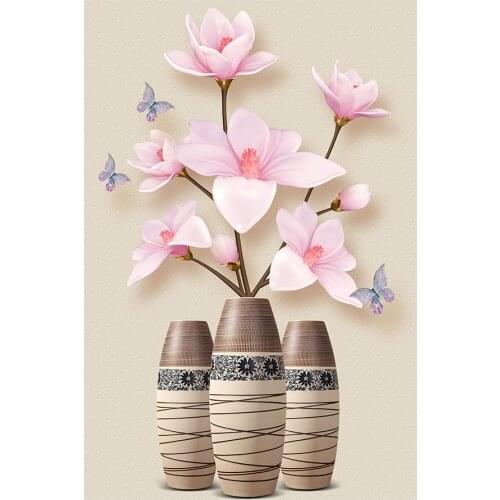 Yulan Magnolia Flower Vase Diamond Painting Floral Round Full Drill Nouveaute DIY Mosaic Embroidery 5D Cross Stitch Home Decor