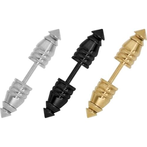 AsJerlya Fashion Screw Back Stud Earrings Womens Puncture Drill Earrings Titanium Stainless Steel Earrings Wholesale