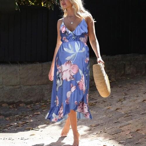 2020 HOT Pregnancy Sexy Dress Photography Props Women V-Neck Sleeveless Flower Print Ruffle Dresses Robe Grossesse Summer Dress