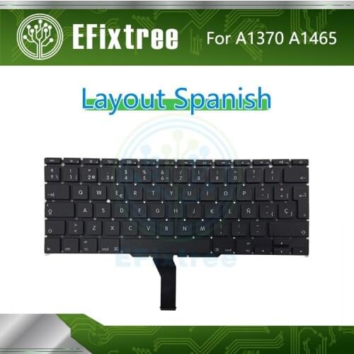 10 pcs Spanish New A1370 A1465 K Layout For Mabook Air 11'' 7 Big Enter Replacement 2011-2015 Year EMC 2471 2558 2658 2631 2924
